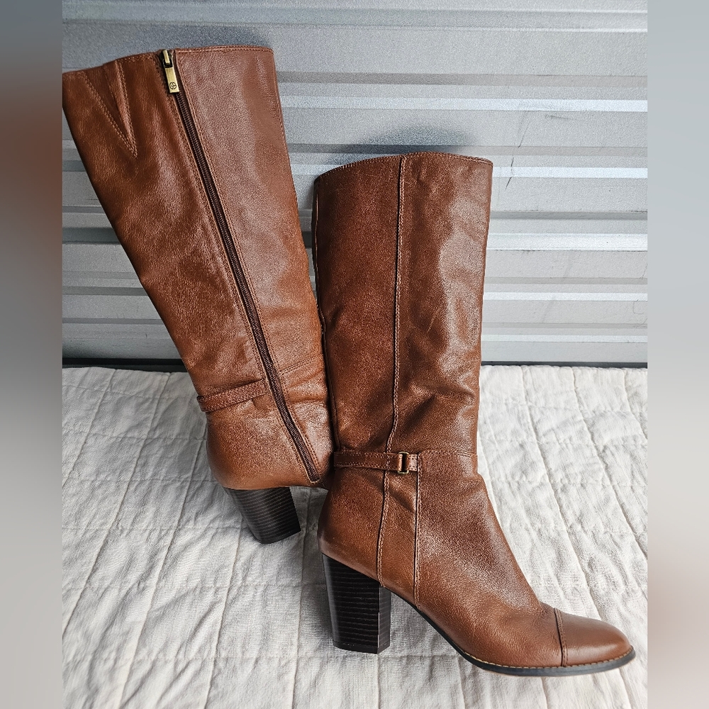 Giani bermini Shoes Womens 11M Heels Knee High Tall Brown Zip - Picture 8 of 12
